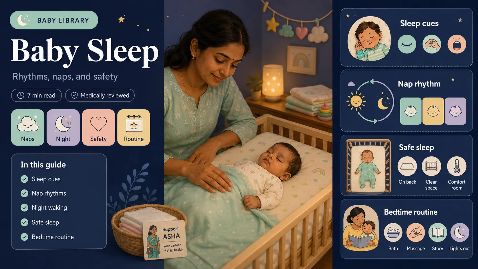 Baby Sleep (0–12 Months): Safe Sleep, Routines & Night Waking