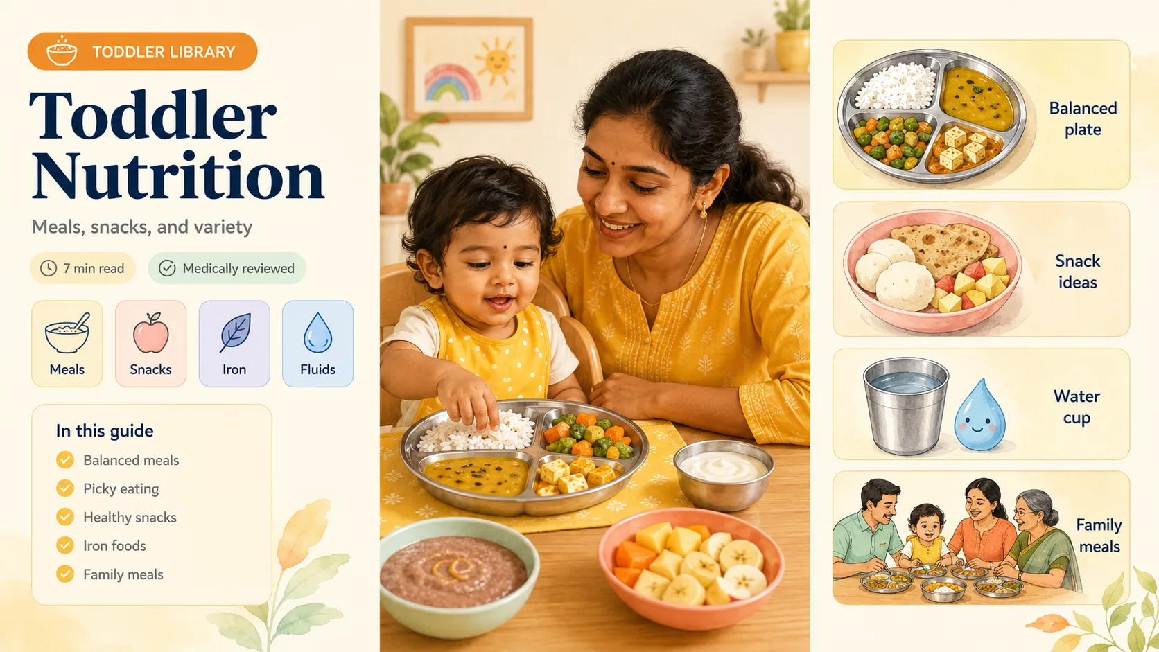 Toddler Nutrition (1–3 Years): Portions, Milk, Fussy Eating & India-Friendly Meals