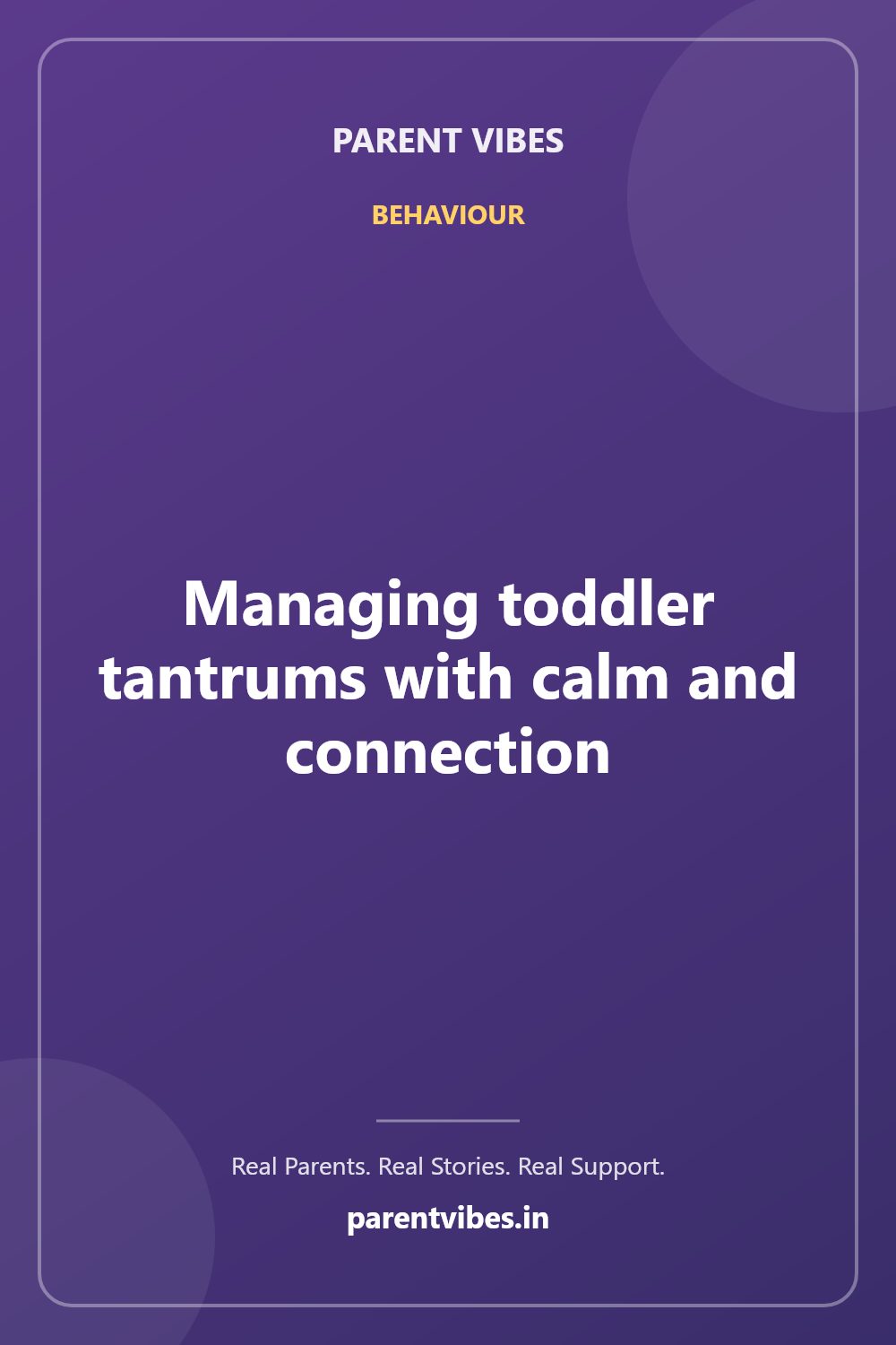 Managing Tantrums