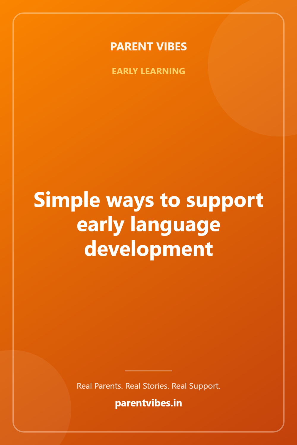 Simple ways to support early language development