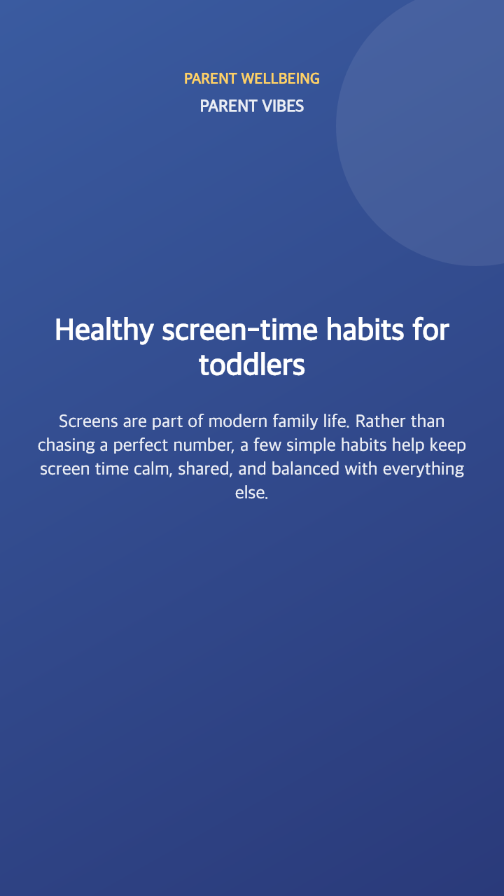 Healthy screen-time habits for toddlers