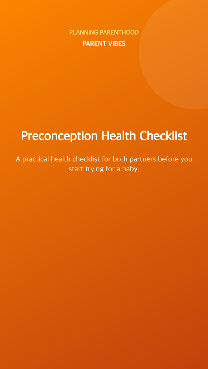 Preconception Health Checklist