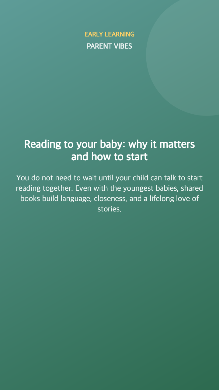 Reading to your baby: why it matters and how to start