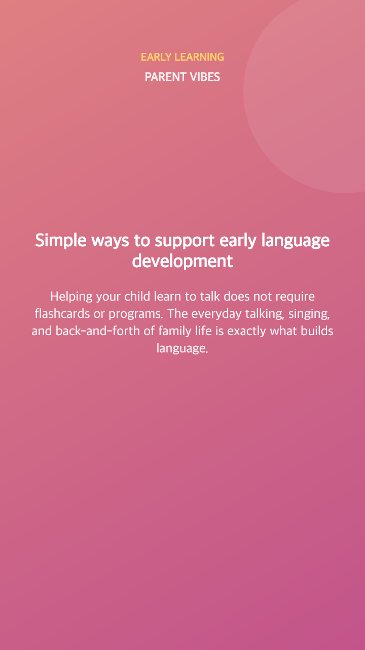 Simple ways to support early language development